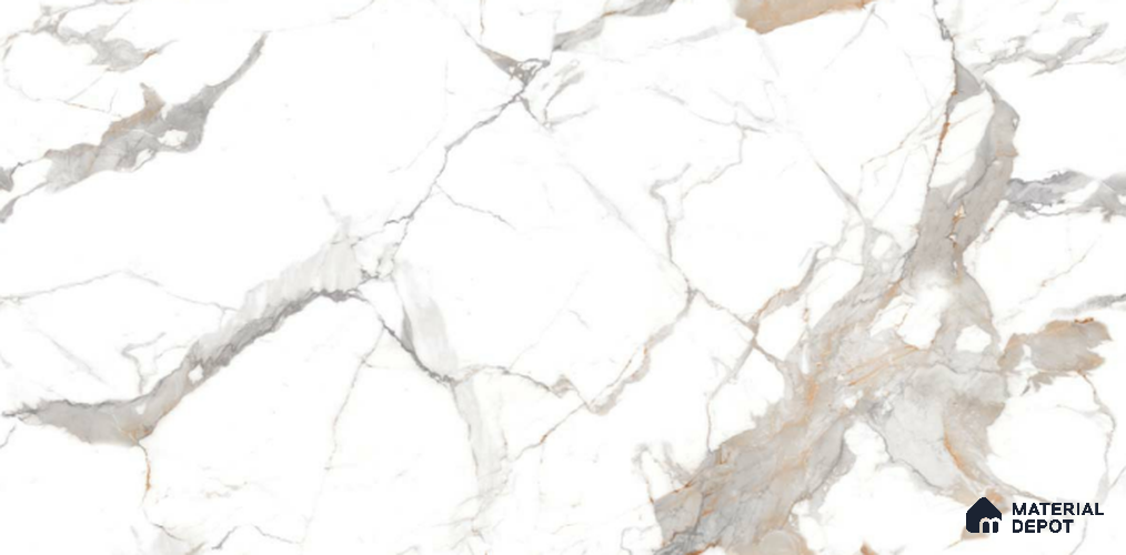 TL 02185 1 Carrara White 4 ft x 2 ft Polished Finish Endless Glazzed Vitrified Wall & Floor Tile - 9 mm (Random 4)