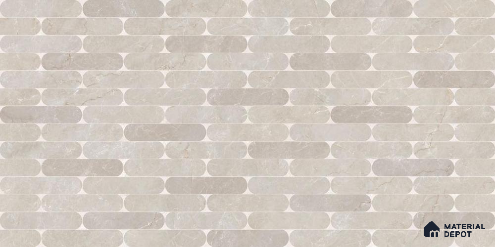 Patterned Wall Tile TL 12311 B Ivory Mist Decor 4 ft x 2 ft Royal Velvet Finish Vitrified Tile - 9 mm | 1 Random Design