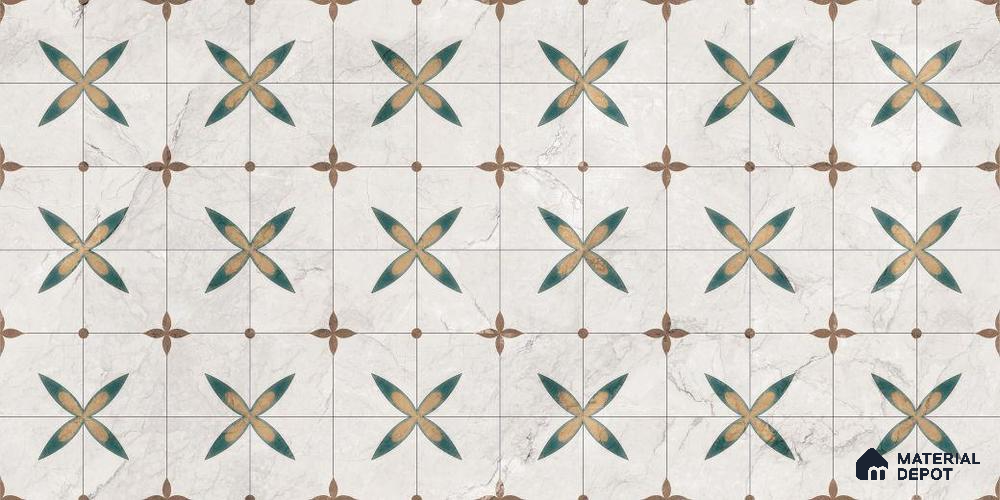 Patterned Wall Tile TL 12309 B Citroen Bolgheri Decor Endless 4 ft x 2 ft Royal Velvet Finish Vitrified Tile - 9 mm | 1 Random Design