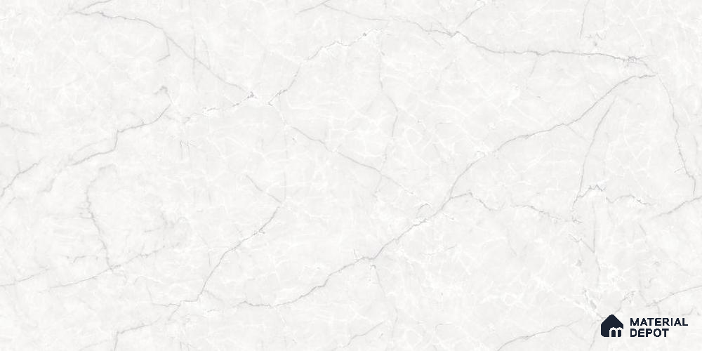 Marble Floor & Wall Tile TL 12303 Ather White Endless 4 ft x 2 ft Glossy Carving Finish Vitrified Tile - 9 mm | 3 Random Design
