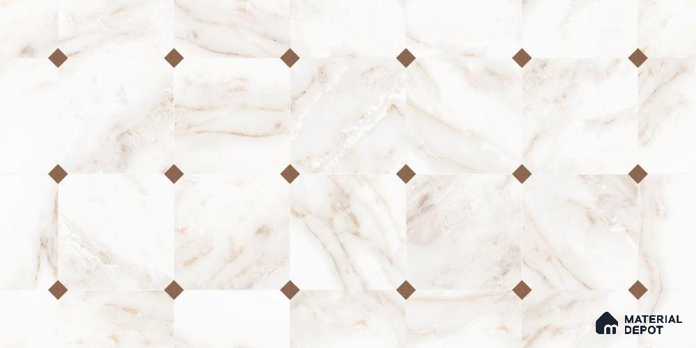 Patterned Floor & Wall Tile TL 12307 Taj Marble CR Endless 4 ft x 2 ft Glossy Carving Finish Vitrified Tile - 9 mm | 3 Random Design