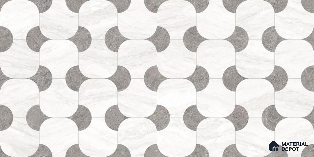 Patterned Wall Tile TL 12315 B Venato Calacatta Decor (Endless) 4 ft x 2 ft Velvet Finish Vitrified Tile - 9 mm | 1 Random Design