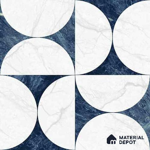 Moroccan Carving Wall & Floor Tile TL 11679 Lunar Indigo 1 ft x 1 ft Ceramic Carving Matte Finish Tile - 10 mm | Suitable For Bathroom, Dining Area & Kitchen Backsplash