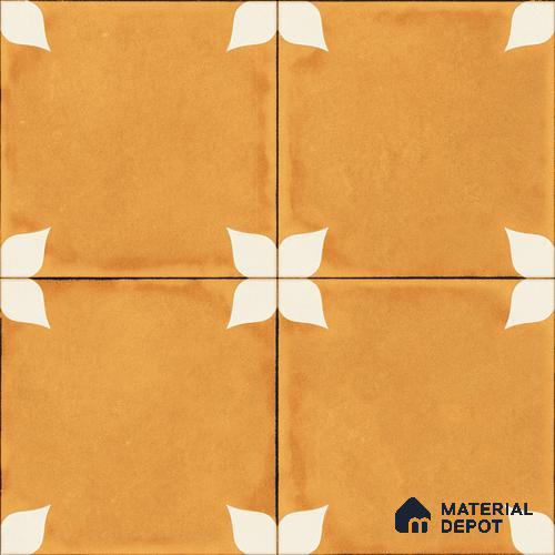 Moroccan Wall & Floor Athangudi Highlighter Tile TL 11181 Saffron Petal 1 ft x 1 ft Ceramic Matte Finish Tile - 10 mm | Suitable For Bathroom, Balcony & Kitchen Backsplash