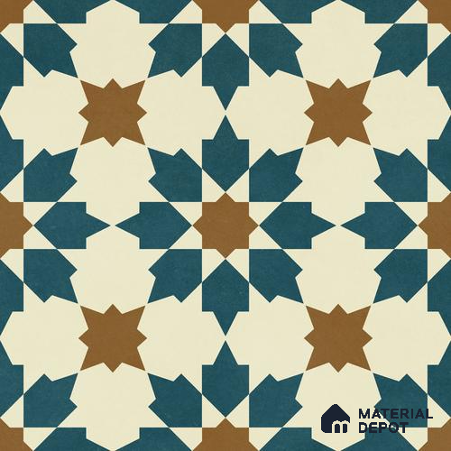 Moroccan Wall & Floor Tile TL 11102 Sahara Star 1 ft x 1 ft Ceramic Matte Finish Tile - 10 mm | Suitable For Bathroom, Balcony & Kitchen Backsplash