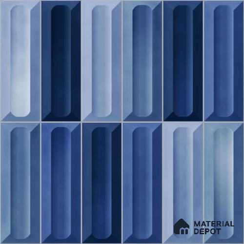 Faux Subway Wall Tile TL 11293 Azure Prism 1 ft x 1 ft Ceramic Glossy Finish Tile - 10 mm | Suitable For Bathroom, Balcony & Kitchen Backsplash