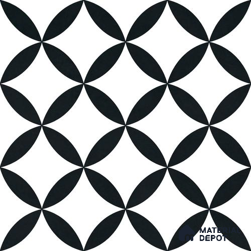 Moroccan Monochrome Wall & Floor Tile TL 11137 Noir Orbit 1 ft x 1 ft Ceramic Matte Finish Tile - 10 mm | Suitable For Bathroom, Balcony & Kitchen Backsplash