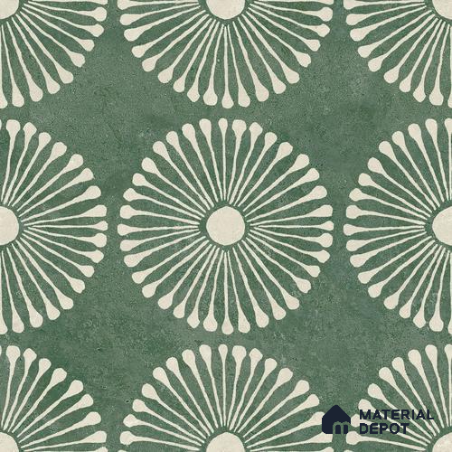 Moroccan Wall & Floor Highlighter 1 Tile TL 11188 Verdant Bloom 1 ft x 1 ft Ceramic Matte Finish Tile - 10 mm | Suitable For Bathroom, Balcony & Kitchen Backsplash