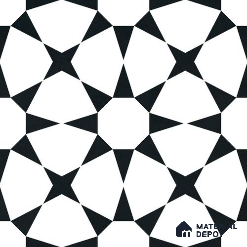 Moroccan Monochrome Wall & Floor Tile TL 11134 Nova Star 1 ft x 1 ft Ceramic Matte Finish Tile - 10 mm | Suitable For Bathroom, Balcony & Kitchen Backsplash