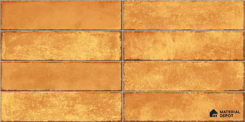 Faux Subway Wall Tile TL 11230 Sunbaked Brick 2 ft x 1 ft Ceramic Glossy Finish Tile - 9 mm | Suitable For Bathroom, Balcony & Kitchen Backsplash