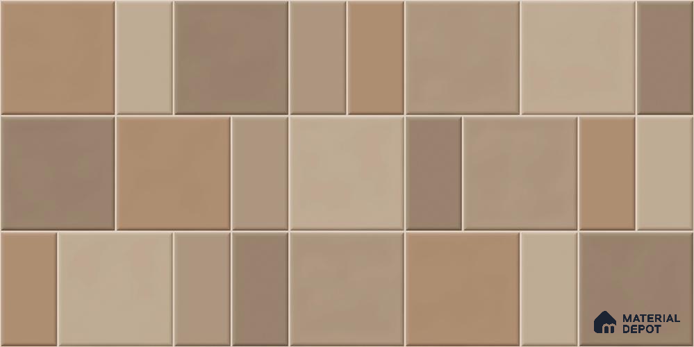 Faux Subway Wall Tile TL 11241 Sand Mosaic 2 ft x 1 ft Ceramic Glossy Finish Tile - 9 mm | Suitable For Bathroom, Balcony & Kitchen Backsplash