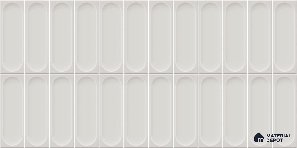Faux Subway Wall Tile TL 11243 Ovaline Mist 2 ft x 1 ft Ceramic Glossy Finish Tile - 9 mm | Suitable For Bathroom, Balcony & Kitchen Backsplash