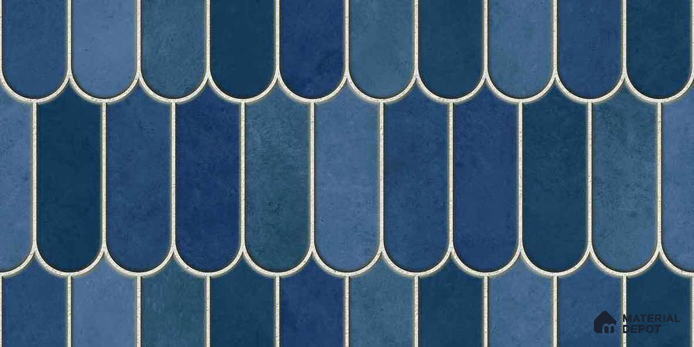 Faux Subway Wall Tile TL 11682 D Azure Fan 2 ft x 1 ft Ceramic Glossy Finish Tile - 9 mm | Suitable For Bathroom, Balcony & Kitchen Backsplash