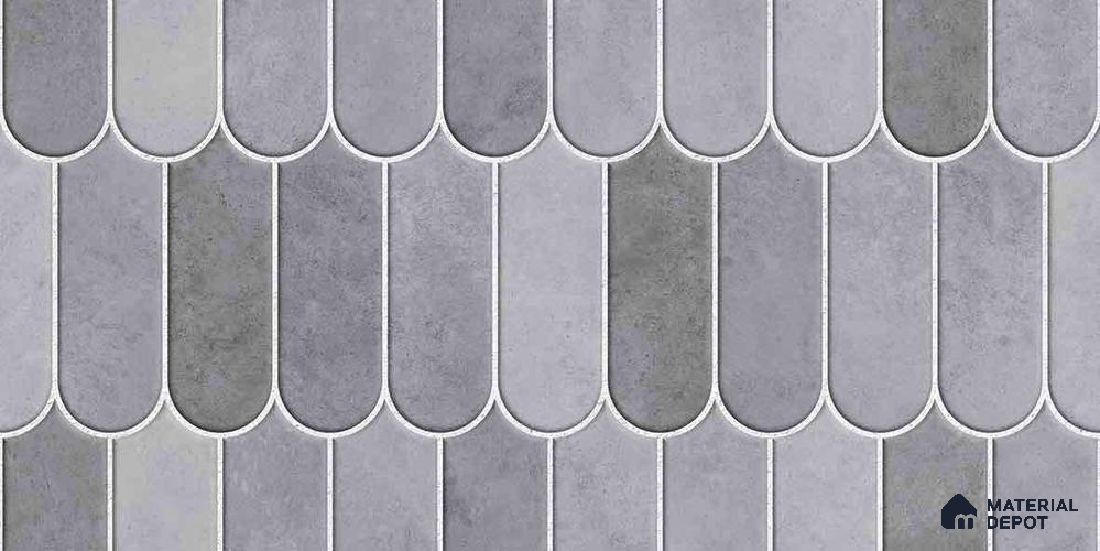 Faux Subway Wall Tile TL 11682 F Urban Scallop 2 ft x 1 ft Ceramic Glossy Finish Tile - 9 mm | Suitable For Bathroom, Balcony & Kitchen Backsplash