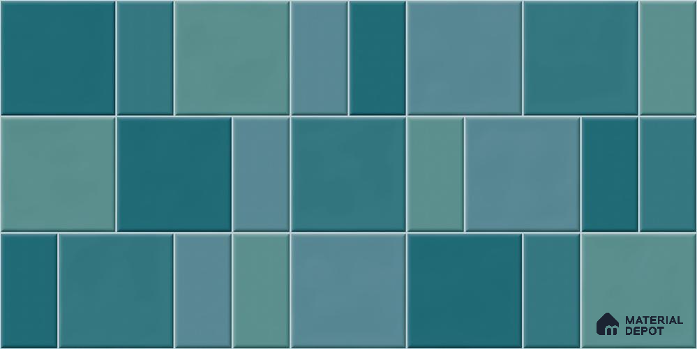 Faux Subway Wall Tile TL 11240 Aegean Mosaic 2 ft x 1 ft Ceramic Glossy Finish Tile - 9 mm | Suitable For Bathroom, Balcony & Kitchen Backsplash