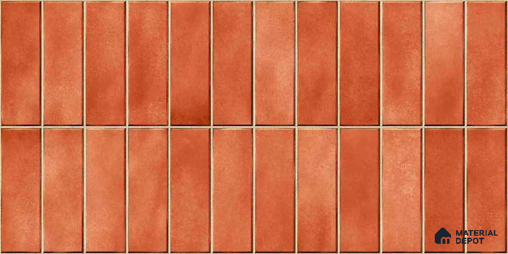 Faux Subway Wall Tile TL 11681 G Terracotta Linear 2 ft x 1 ft Ceramic Glossy Finish Tile - 9 mm | Suitable For Bathroom, Balcony & Kitchen Backsplash