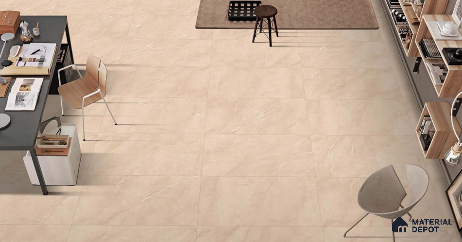 Marble Floor & Wall Tile TL 11062 Sienna Veil | 4 ft x 2 ft Carving Finish Vitrified Tile - 9 mm | 4 Random Design | Suitable For Living Room, Bedroom, Bathroom