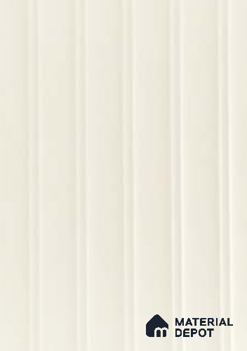 Ivory White Fluted Solid Color LM 11217 8 ft x 4 ft High Gloss Finish Decorative Laminate - 1.25 mm | Suitable for TV Unit,Wardrobe, Kitchen Cabinets