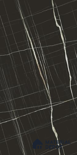 Black Marble Look BG 1637 8 ft x 4 ft Texture Finish Decorative Laminate - 1.25 mm | Suitable for TV Unit, Wardrobe, Kitchen Cabinets
