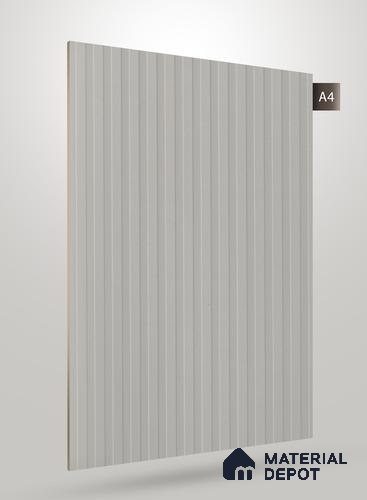 Light Cool Grey Fluted Solid Color BM 242 8 ft x 4 ft Matte Finish Decorative Laminate - 1 mm | Suitable for TV Unit,Wardrobe, Kitchen Cabinets