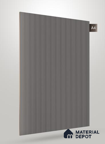 Medium Grey Fluted Solid Color BM 243 8 ft x 4 ft Matte Finish Decorative Laminate - 1 mm | Suitable for TV Unit,Wardrobe, Kitchen Cabinets