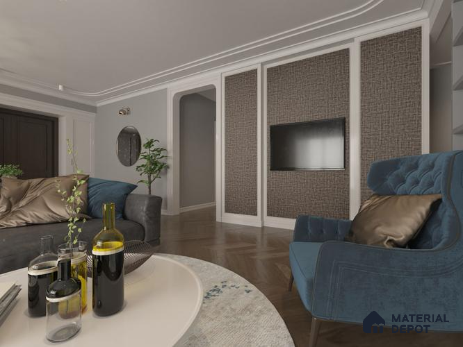 Black Fabric Look CF 69 Chiffon 8 ft x 4 ft Texture Finish Liner Laminate - 0.75 mm | Suitable for Wardrobe, Kitchen Cabinets