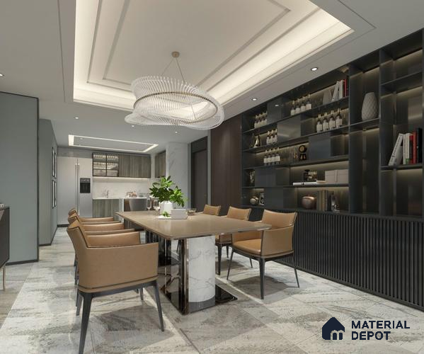 Grey Solid Colors Look Crystal 1104 8 ft x 4 ft High Gloss Finish Decorative Laminate - 1.25 mm | Suitable for Living Room, Kitchen, Office