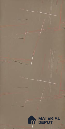 Brown Marble Look Crystal 1238 8 ft x 4 ft High Gloss Finish Decorative Laminate - 1.25 mm | Suitable for TV Unit, Wardrobe, Kitchen Cabinets