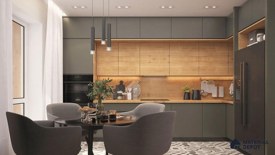 Grey Solid Colors Look Matty Crystal 1177 8 ft x 4 ft Matte Finish Decorative Laminate - 1.25 mm | Suitable for Living Room, Kitchen, Office