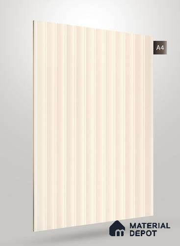 Soft Cream Fluted Solid Color Crystal Z + BB 1163 8 ft x 4 ft Texture Finish Decorative Laminate - 1.25 mm | Suitable for TV Unit,Wardrobe, Kitchen Cabinets