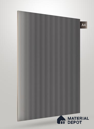 Charcoal Grey Fluted Solid Color Crystal Z + BB 1177 8 ft x 4 ft Texture Finish Decorative Laminate - 1.25 mm | Suitable for TV Unit,Wardrobe, Kitchen Cabinets
