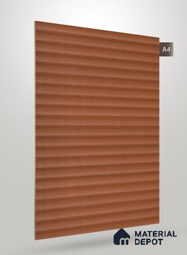 Warm Chestnut Brown Fluted Solid Color CRYSTAL Z+ GW 1293 8 ft x 4 ft Texture Finish Decorative Laminate - 1.25 mm | Suitable for TV Unit,Wardrobe, Kitchen Cabinets