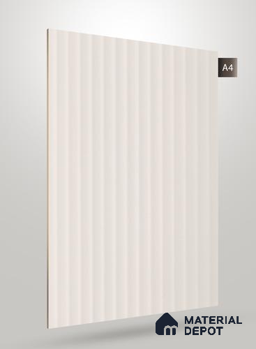 Soft White Fluted Solid Color Crystal Z + PP 1123 8 ft x 4 ft High Gloss Finish Decorative Laminate - 1.25 mm | Suitable for TV Unit,Wardrobe, Kitchen Cabinets