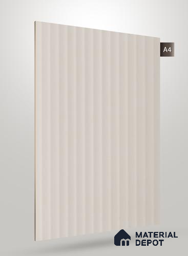 Light Beige Fluted Solid Color Crystal Z + PP 1129 8 ft x 4 ft High Gloss Finish Decorative Laminate - 1.25 mm | Suitable for TV Unit,Wardrobe, Kitchen Cabinets