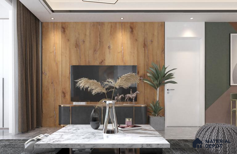 Wooden Look CRYSTAL Z VG 1261 Vintage 8 ft x 4 ft Texture Finish Decorative Laminate - 1.25 mm | Suitable for TV Unit, Wardrobe, Kitchen Cabinets