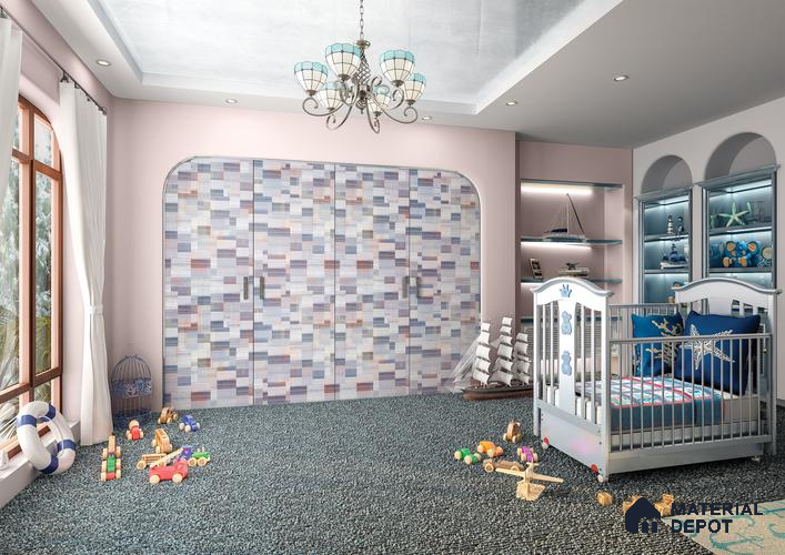 Multi Colour Digital Look HD 7027 8 ft x 4 ft Texture Finish Decorative Laminate - 1.25 mm | Suitable for TV Unit, Wardrobe, Kitchen Cabinets