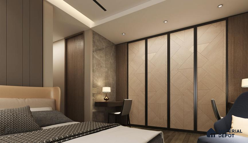 Patterned Look HD 7043 8 ft x 4 ft High Gloss Finish Decorative Laminate - 1.25 mm | Suitable for Bedroom, TV Unit, Wardrobe