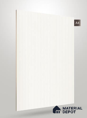 Fluted White Fluted Solid Color JB 651 8 ft x 4 ft Matte Finish Decorative Laminate - 1 mm | Suitable for TV Unit,Wardrobe, Kitchen Cabinets