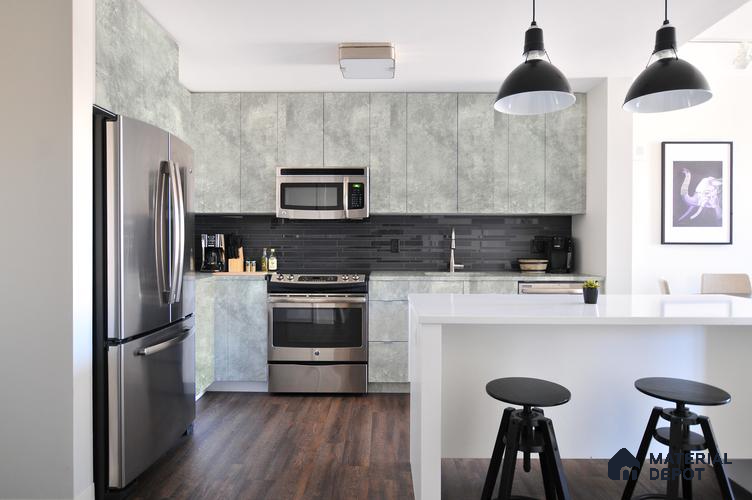 White Marble Look LM 466 8 ft x 4 ft Texture Finish Decorative Laminate - 1 mm | Suitable for TV Unit, Wardrobe, Kitchen Cabinets