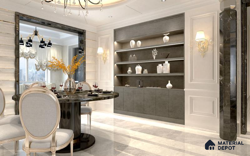 Grey Marble Look OR 1522 8 ft x 4 ft Texture Finish Decorative Laminate - 1.25 mm | Suitable for TV Unit, Wardrobe, Kitchen Cabinets