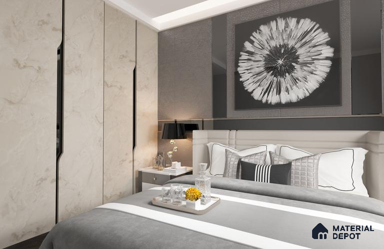 Beige Marble Look OR 1742 8 ft x 4 ft Texture Finish Decorative Laminate - 1.25 mm | Suitable for TV Unit, Wardrobe, Kitchen Cabinets