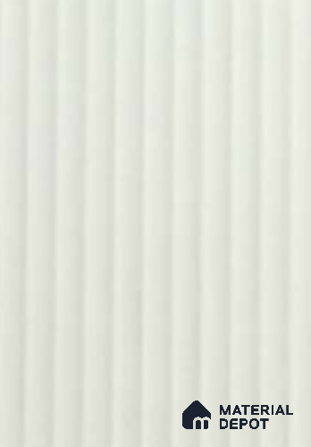 Soft White Fluted Solid Color LM 11224 8 ft x 4 ft High Gloss Finish Decorative Laminate - 1.25 mm | Suitable for TV Unit,Wardrobe, Kitchen Cabinets