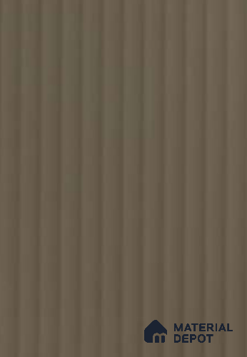 Taupe Brown Fluted Solid Color LM 11221 8 ft x 4 ft High Gloss Finish Decorative Laminate - 1.25 mm | Suitable for TV Unit,Wardrobe, Kitchen Cabinets