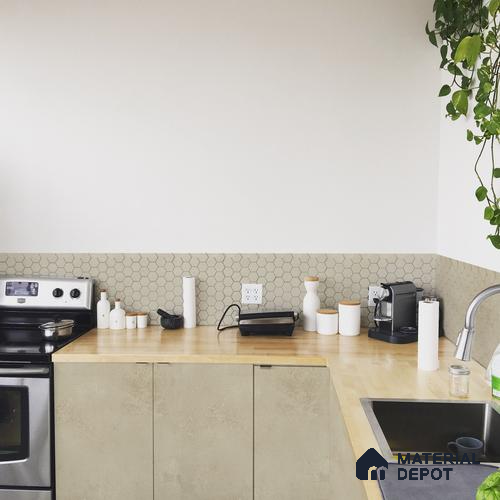 Beige Marble Look PU 1628 8 ft x 4 ft High Gloss Finish Decorative Laminate - 1.25 mm | Suitable for TV Unit, Wardrobe, Kitchen Cabinets