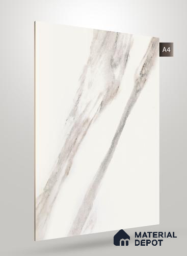 White Marble Look PU 585 8 ft x 4 ft High Gloss Finish Decorative Laminate - 1 mm | Suitable for TV Unit, Wardrobe, Kitchen Cabinets