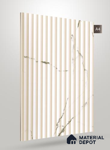 Marble Fluted PU 590 8 ft x 4 ft PU Finish Decorative Laminate - 1 mm | Suitable for TV Unit,Wardrobe, Kitchen Cabinets
