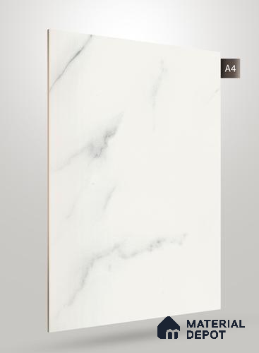 White Marble Look SM 570 8 ft x 4 ft Super Matte Finish Decorative Laminate - 1 mm | Suitable for TV Unit, Wardrobe, Kitchen Cabinets