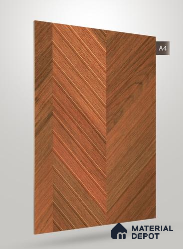 Brown Patterned Wood Look VC 1749 Veritas Chevron 8 ft x 4 ft Texture Finish Decorative Laminate - 1.25 mm | Suitable for TV Unit, Wardrobe, Kitchen Cabinets