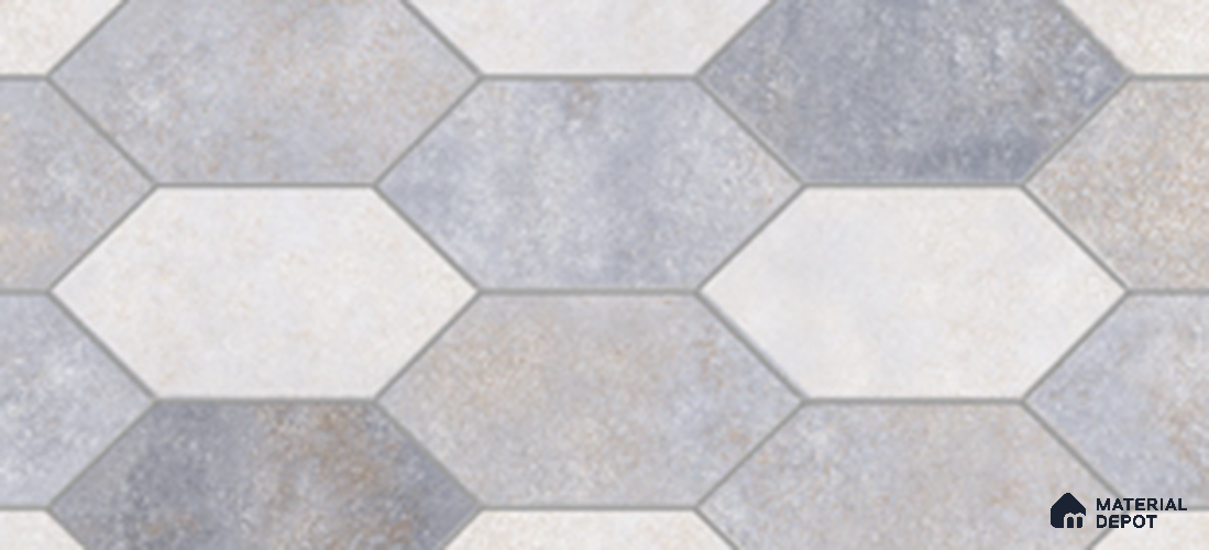 Hexagonal Look Wall Tile TL 11366 B 229 Dark 2 ft x 1 ft Glossy Finish Ceramic Tile - 9 mm