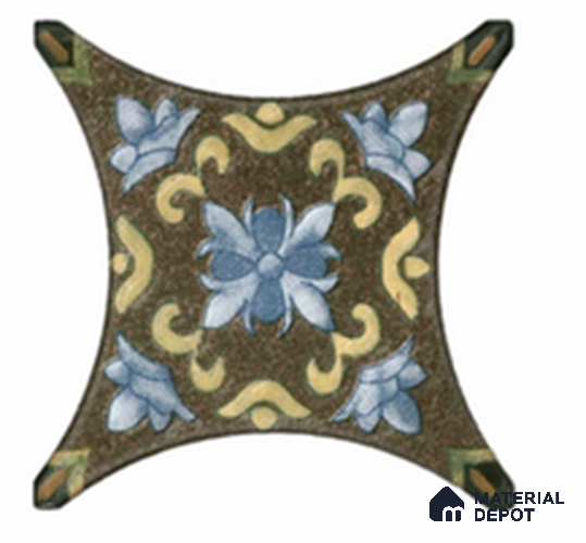 Moroccan Look Floor & Wall Tile TL 11427 M Insert Green 3 inc x 3 inc Matte Finish Porcelain Tile - 9 mm